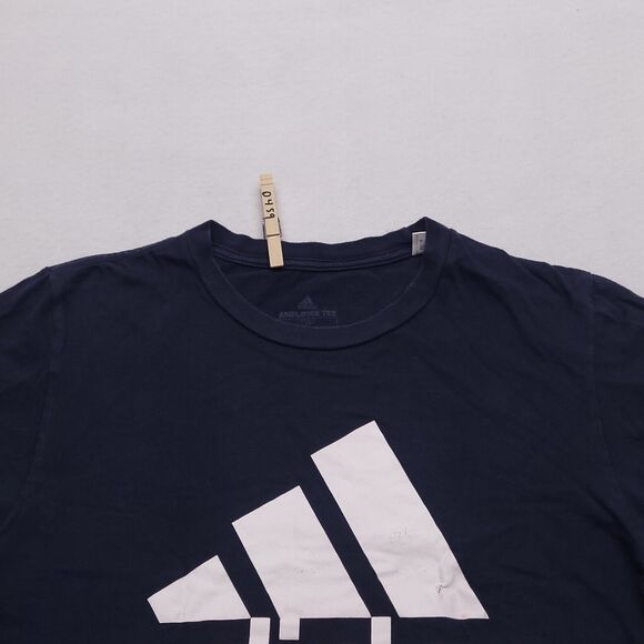 Adidas Graphic Casual Short Sleeve T Shirt Mens Size Small S Blue White - Picture 1 of 8
